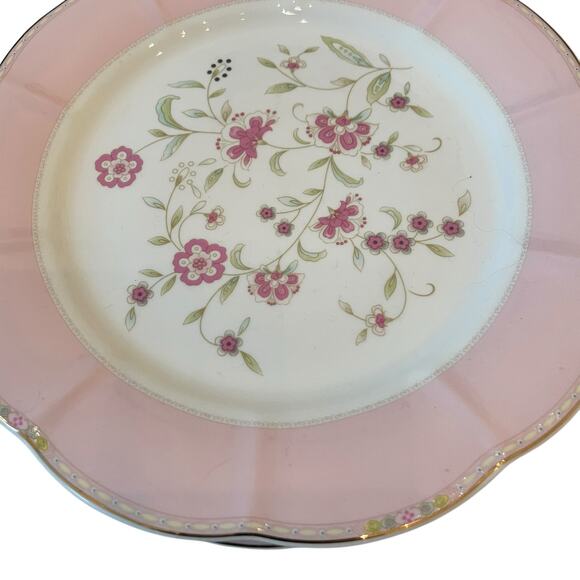 NEW Grace Teaware Pink Corn Flower 8” Salad Dessert Plates Set of 4 - Picture 7 of 16